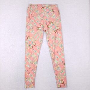 LuLaRoe Tall & Curvy Leggings Peach Pink Floral Print‎ Spring Boho